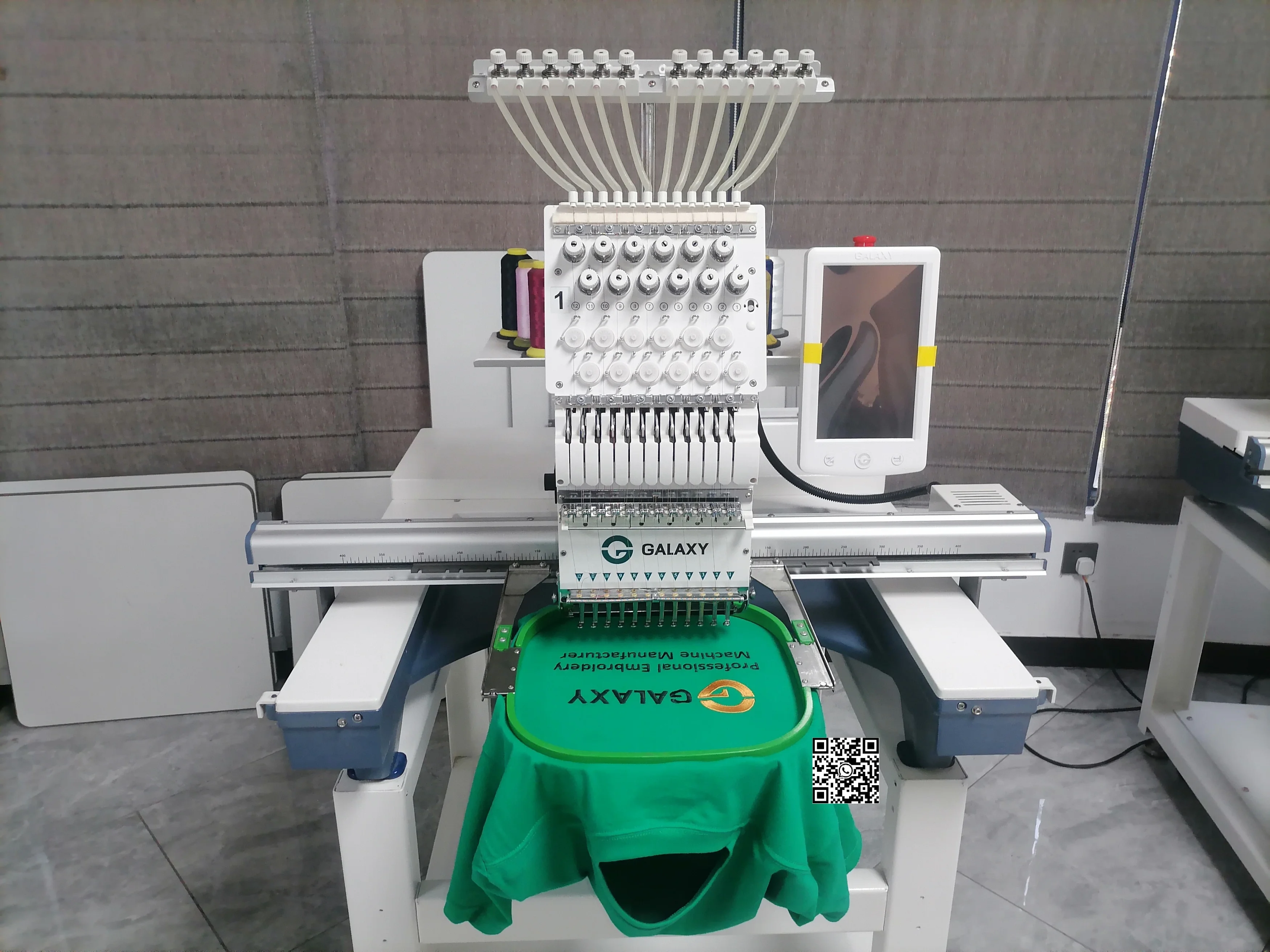 HOT SELLING BEST OFFER GALAXY SINGLE HEAD 12 15 NEEDLES SEWING INDUSTRIAL EMBROIDERY MACHINE DAHAO CONTROL SYSTEM DAHAO SOFTWARE