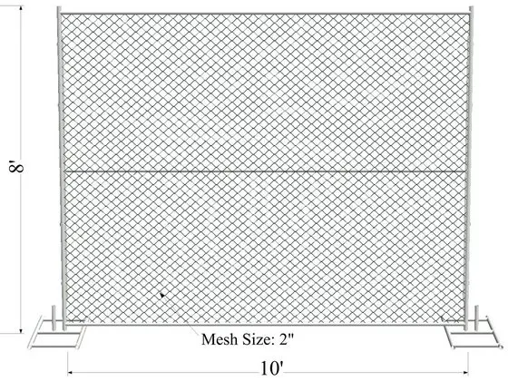 Moveable type free stand temporary fence panels chain link portable construction site fence panels