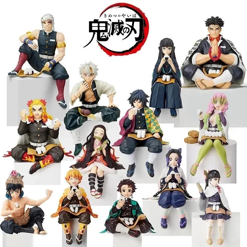 14 Styles Demon Slayer Kimetsu No Yaiba Kamado Tanjirou Nezuko Zenitsu Giyuu Inosuke Kochou Kanawo Eat Rice Anime Action Figure