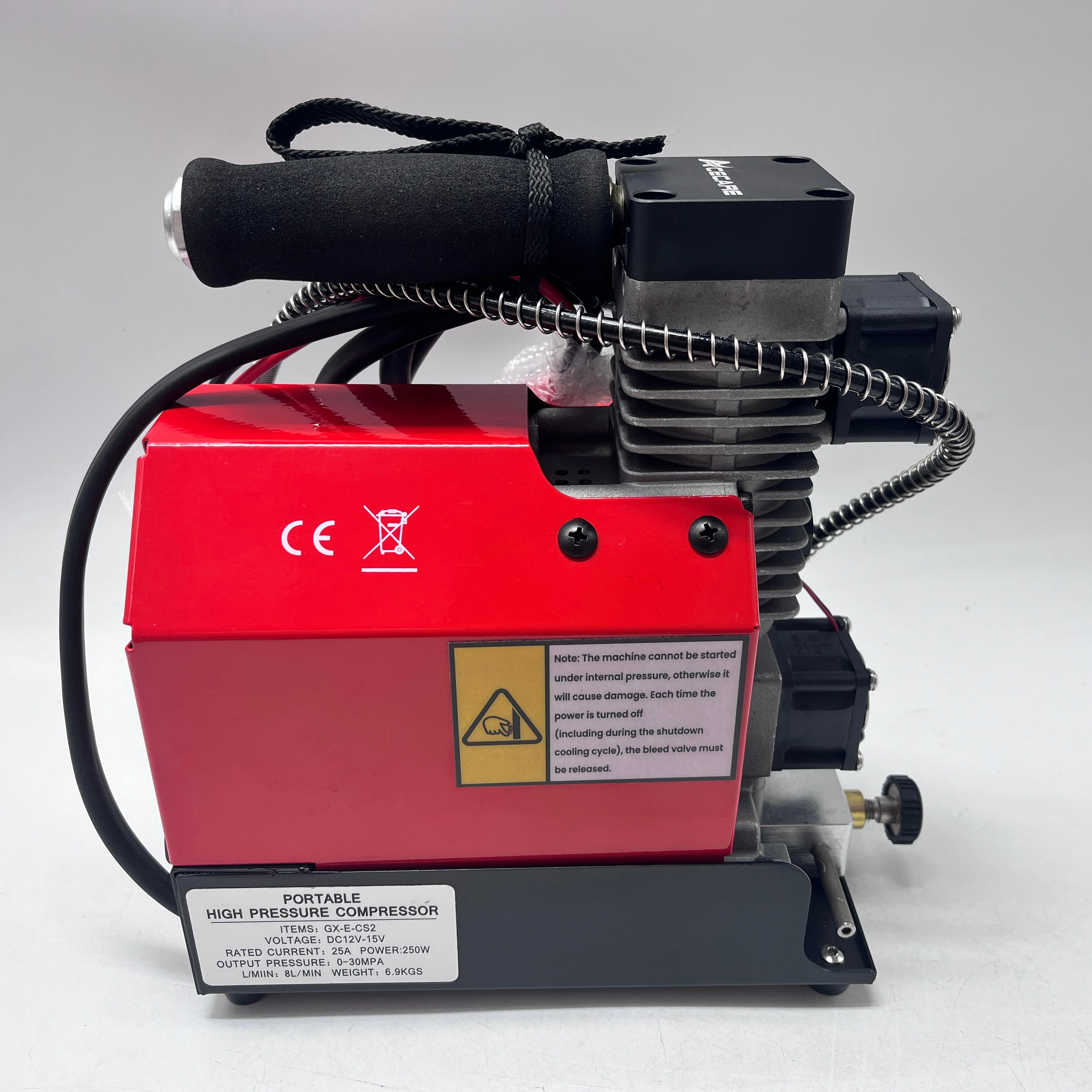Portable 12V Mini Oil-Free Air Compressor 300bar/4500psi Paintball Tank Vehicle & Home 110V AC/12V DC Powered