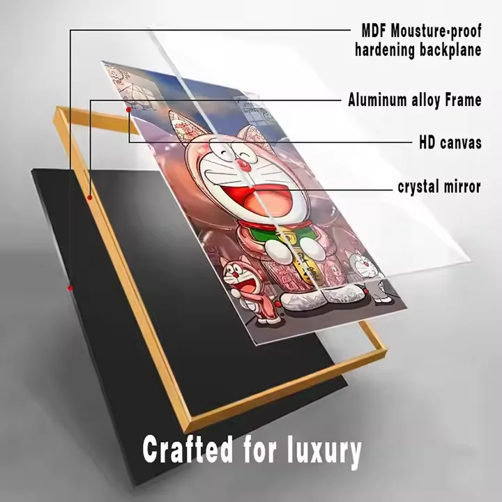 Landscape Living Room Wall Glass Led Artwork Canvas Pictures Luxury Famous Decorative Painting for Posters Decorative Painting