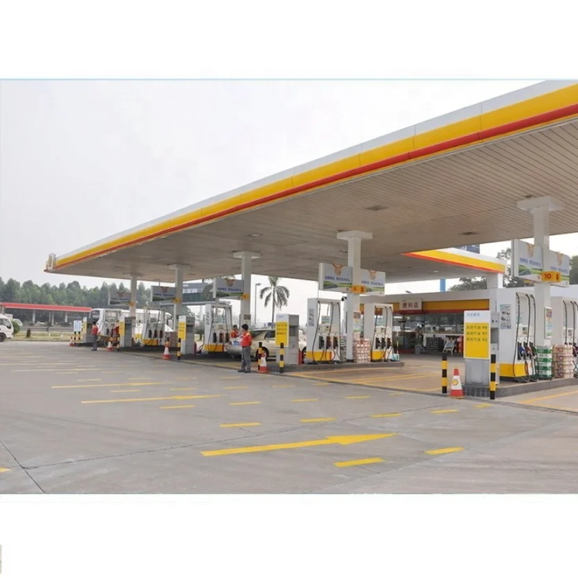 Steel gas station canopy steel structure building petrol station