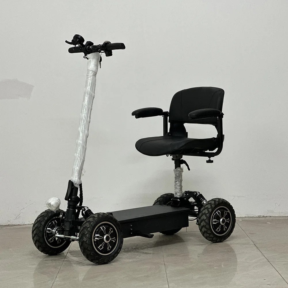 Dual Motor 2*1000W Electric Scooter Electric Vehicle Golf Cart Rear Tray 4 wheel Rear Trailer Trolley For Sale