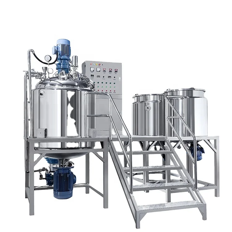 Fixed Type High Shear Vacuum Mixer Emulsifier Reactor Face Cream Body Lotion Cosmetic Ointment Laundry Vacuum Homogenizer Mixer