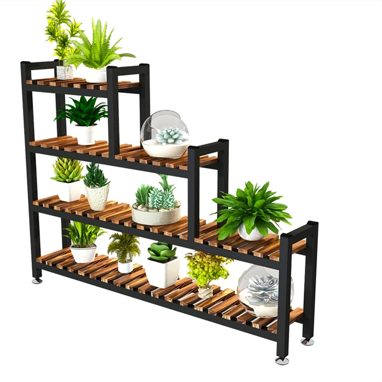 Wholesale Wooden Flower Shop Flower Stand Art Balcony Flower Stand