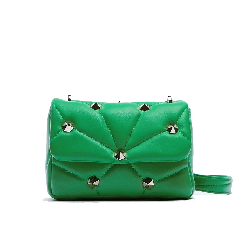 Новое поступление, женская сумка, украшенная заклепками, сумка-мессенджер через плечо, маленькая сумка через плечо с цепочкой