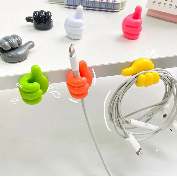 HSFT Creative Thumb Cute Desk Plastic Cable Storage Holders