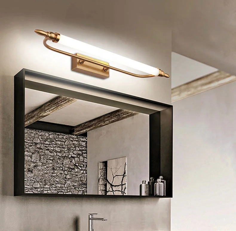 LED Bathroom Vanity Lighting Fixtures Long Shade Stainless Steel Bath Mirror Lamps Wall Lights Makeup Front Light