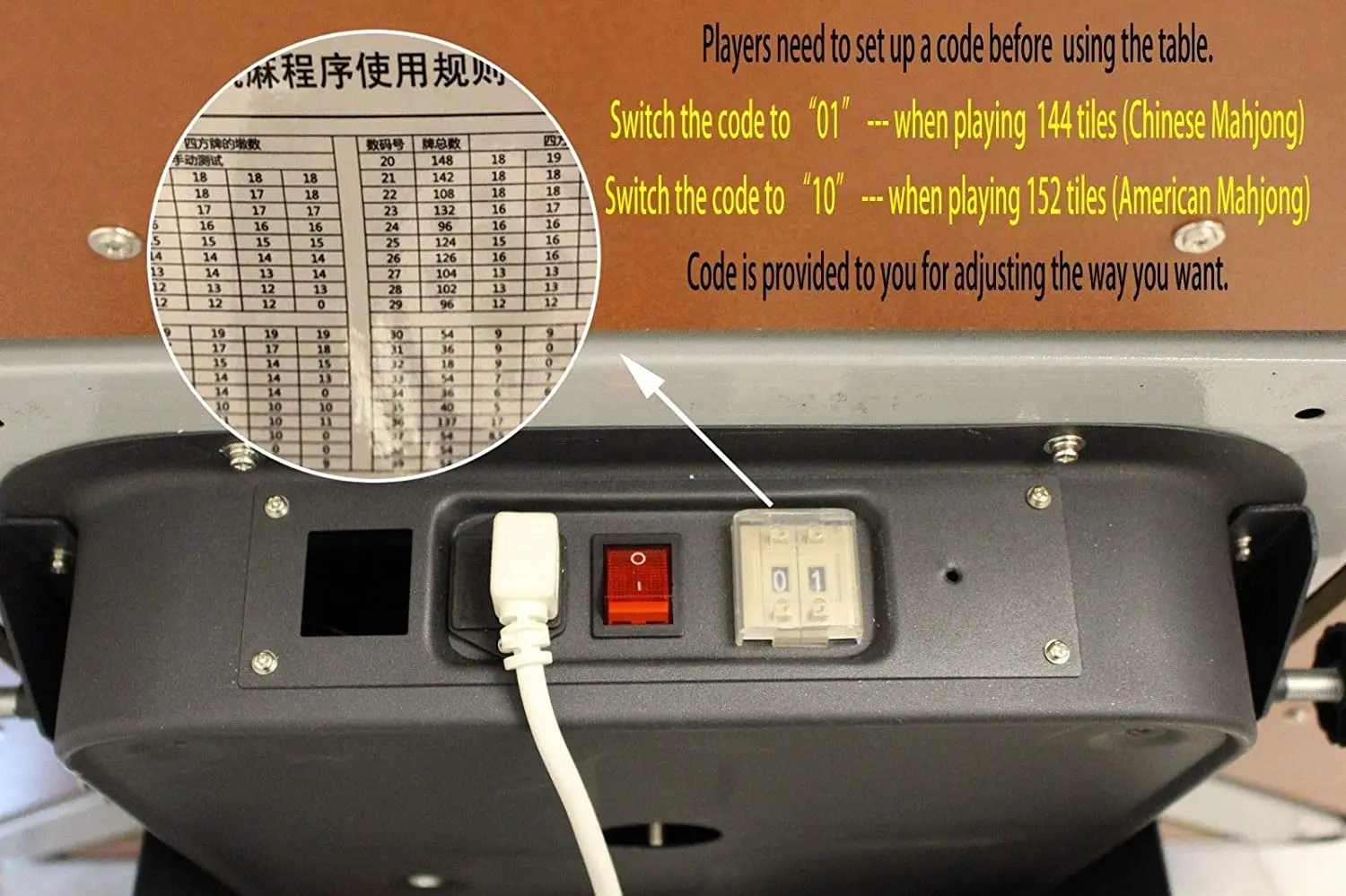 Japanese Riichi Automatic Mahjong Table with 2 Sets of Tiles 28mm