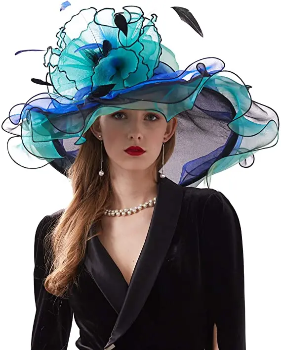 Fashion female party hats wedding Kentucky derby church hats horse racing hats for women