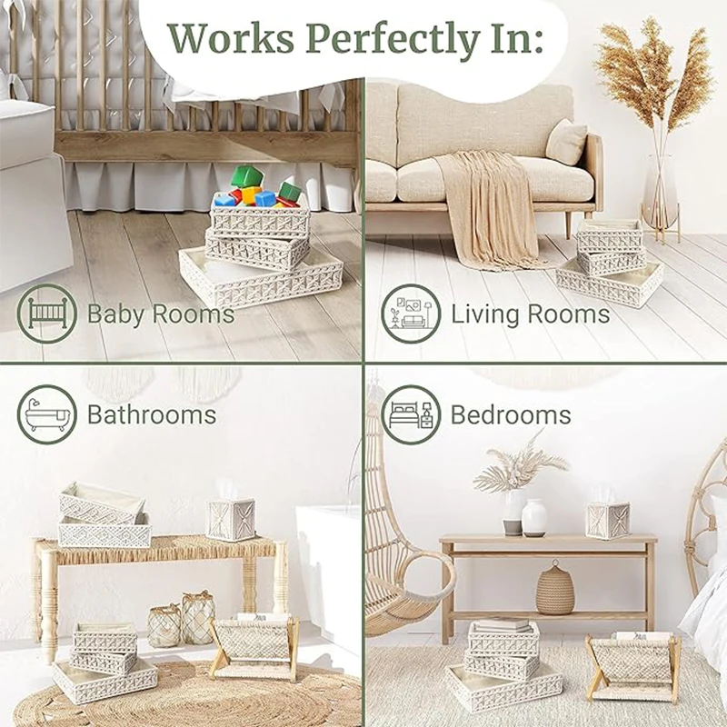 Storage decorative basket for organizing countertop woven decorative basket toilet paper basket in the bathroom