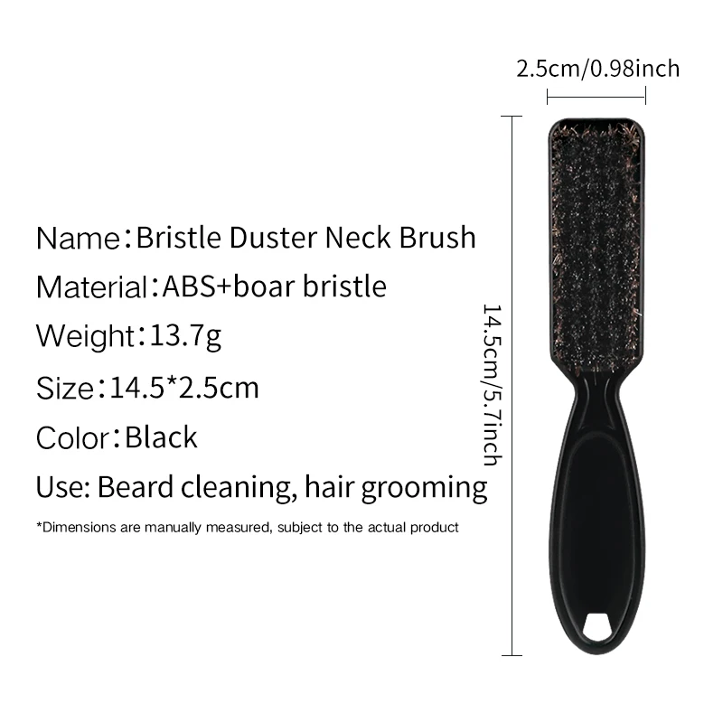Custom Logo Wholesale Black Men with Natural Boar Bristle Beard Brush For Shaving Neck Duster Cleaning Brush For Beauty Care