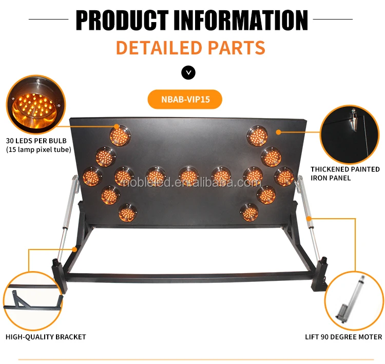 solar arrow signs board trailer