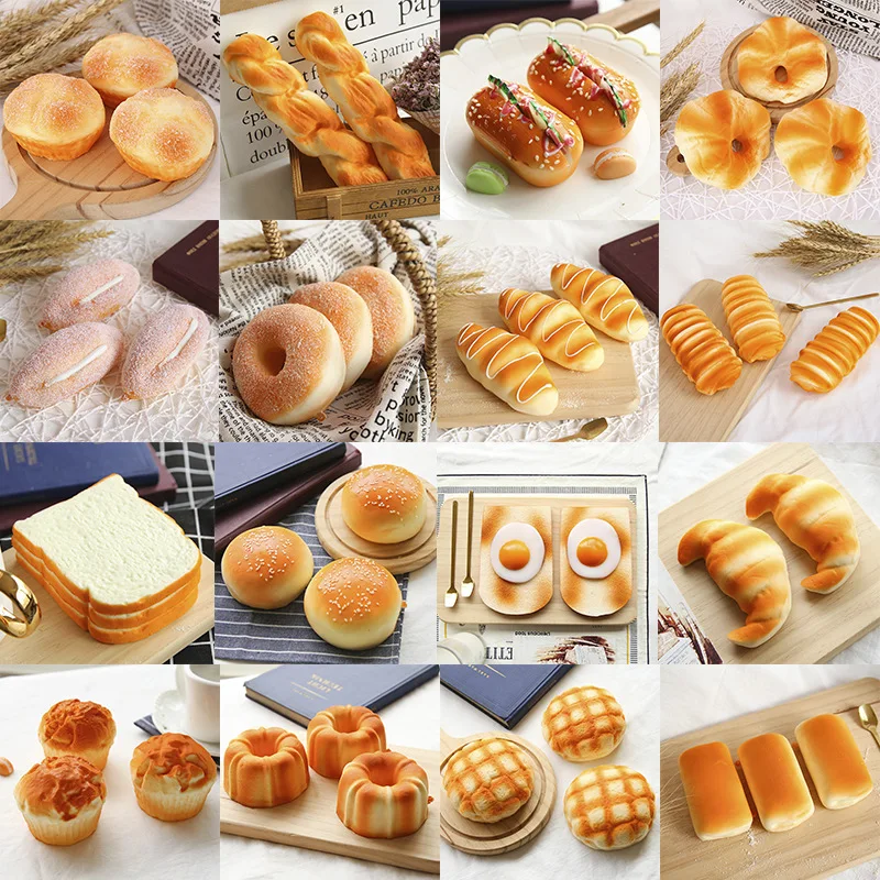 Display Kids Kitchen Toys Simulation Plastic PVC Custom Fake Bread Cake Cookies Food