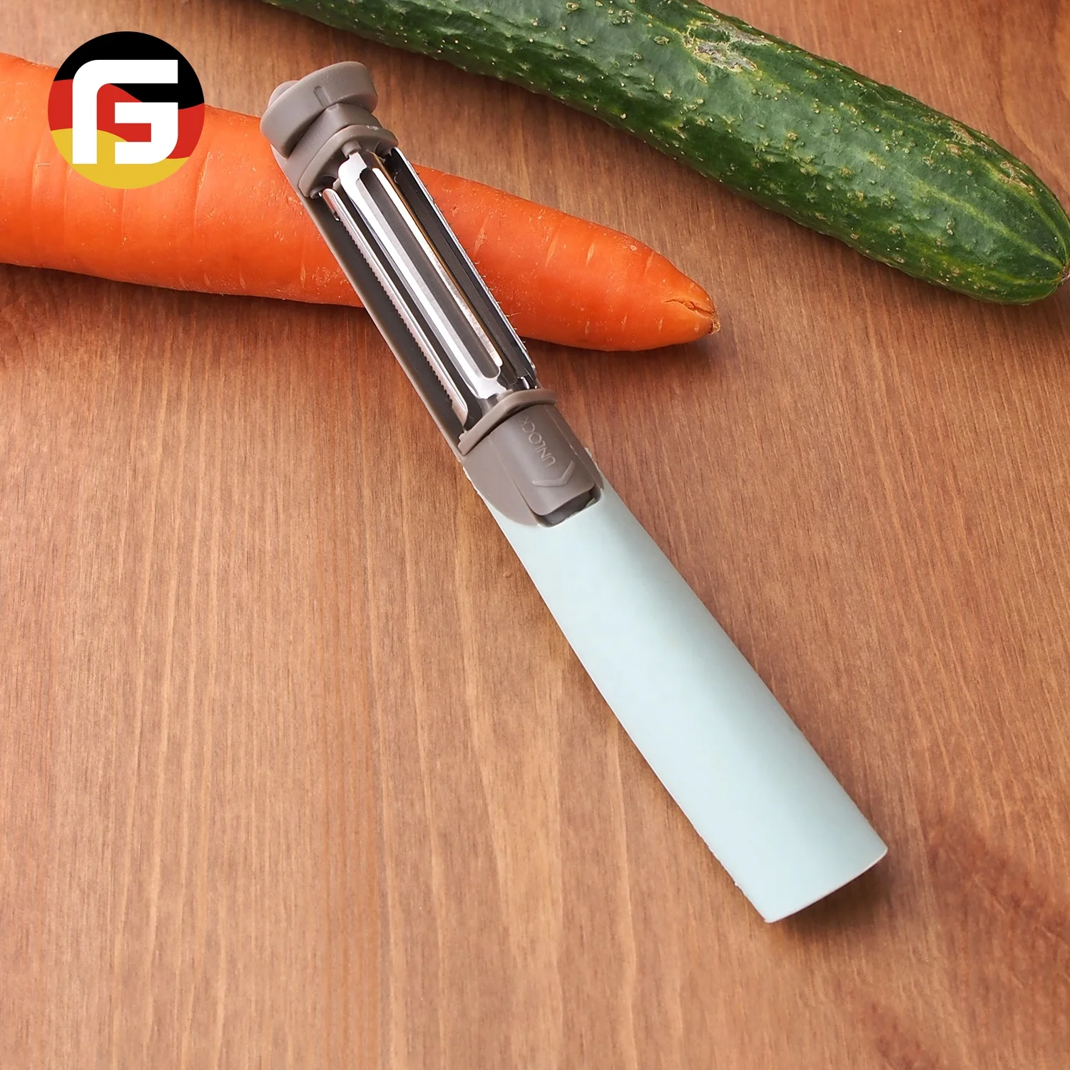 Premium Creative Multi-function Rotary 3 in 1 Peeler with Ergonomic long Handle