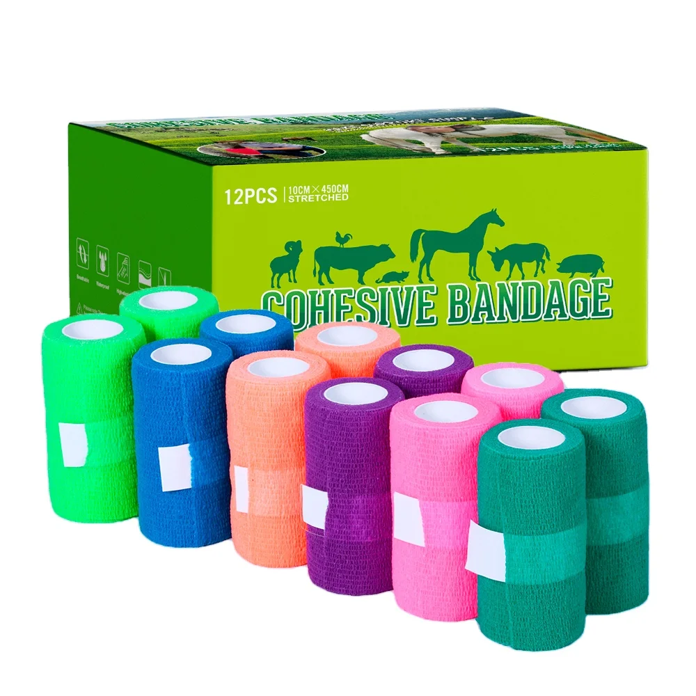 Custom Veterinary Care Pet Sports Wrist Healing Ankle Sprains and Swelling Viscoelastic Bandage Horse 10cm