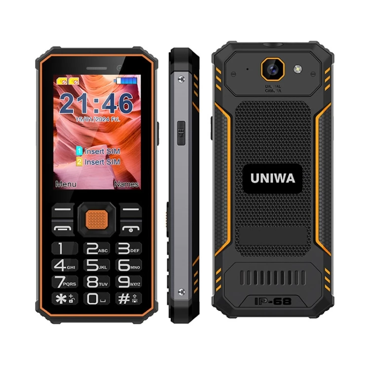 Dropshipping NEW arrival mini phone UNIWA S2 IP68 Rugged Keypad Phone 2.4 inch 2500mAh Battery older phone