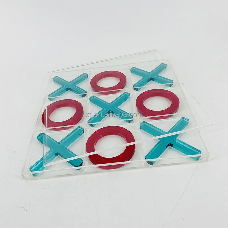 Factory wholesales tic tac  toe game set customize acrylic X and O game set Eco-friendly acrylic game set