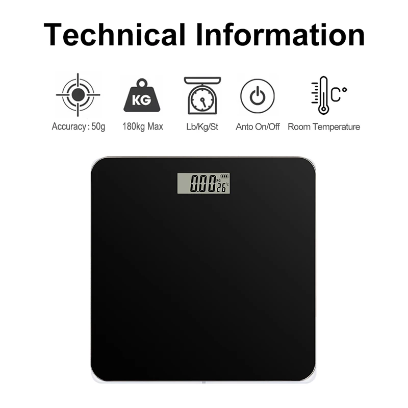 OEM ODM max 180kg 396lb hotel solid glass electronics Digital bathroom weight scales for human body