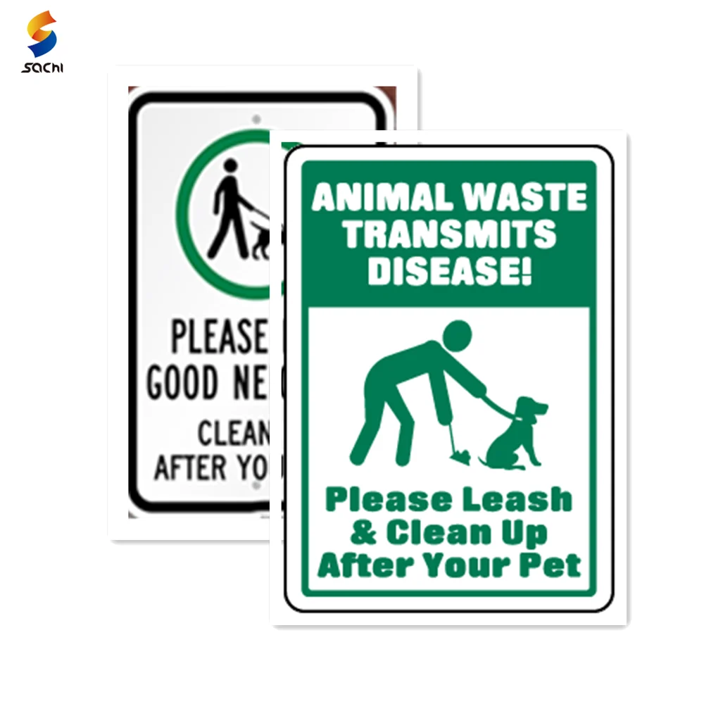 Wholesale Doggie Yard Dog Sign Custom No Poop And Pee Warning Garden Signal Please Clean Up After Your Dog Sign