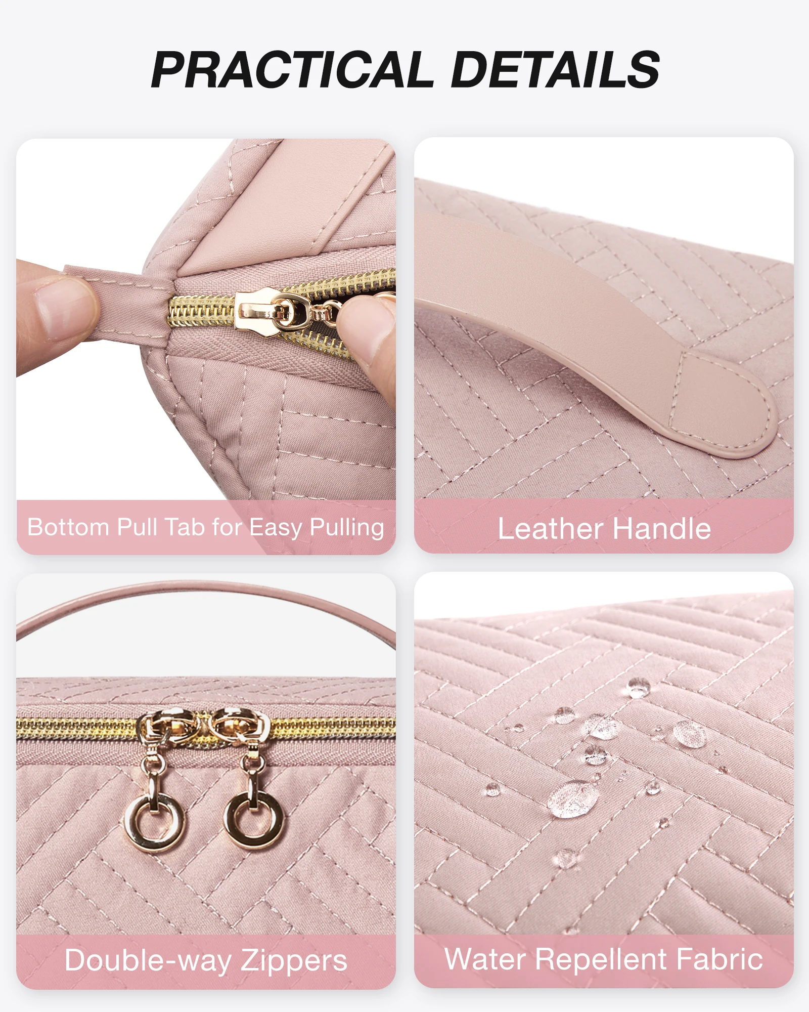Large Capacity Travel Custom Toiletry Cosmetic Bag Flat Big Makeup Bag For Women Portable Waterproof Pu Leather Skincare Bag
