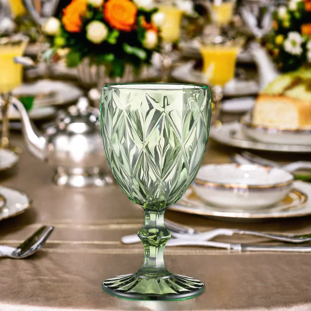 Wedding Vintage Champagne Blue Amber Water Wine Cup Color Glassware Blue Goblets Goblet Crystal Wine Glass 240ml 300ml