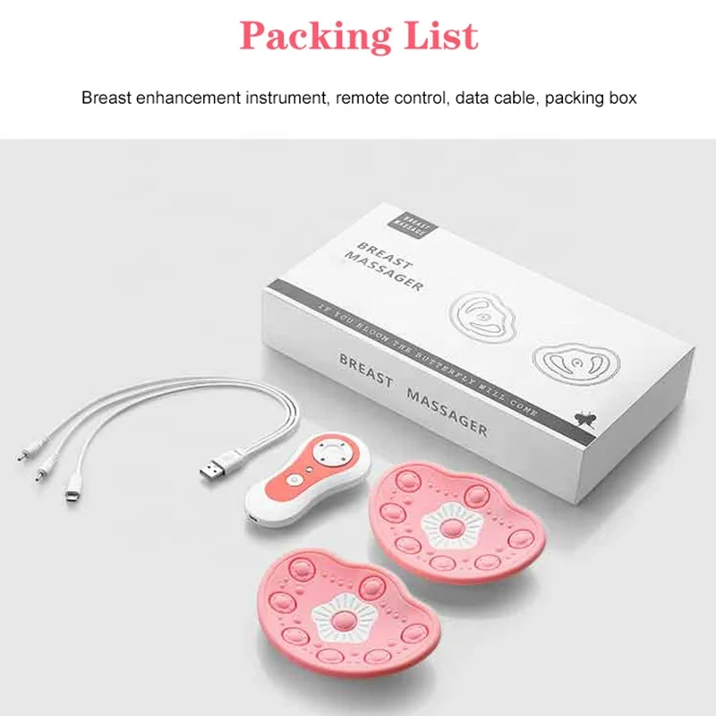 Electric Female Breast Care Enhancement High Frequency LED Light Massage Breast Nipple Care Products Enhancer Big Breast Massage