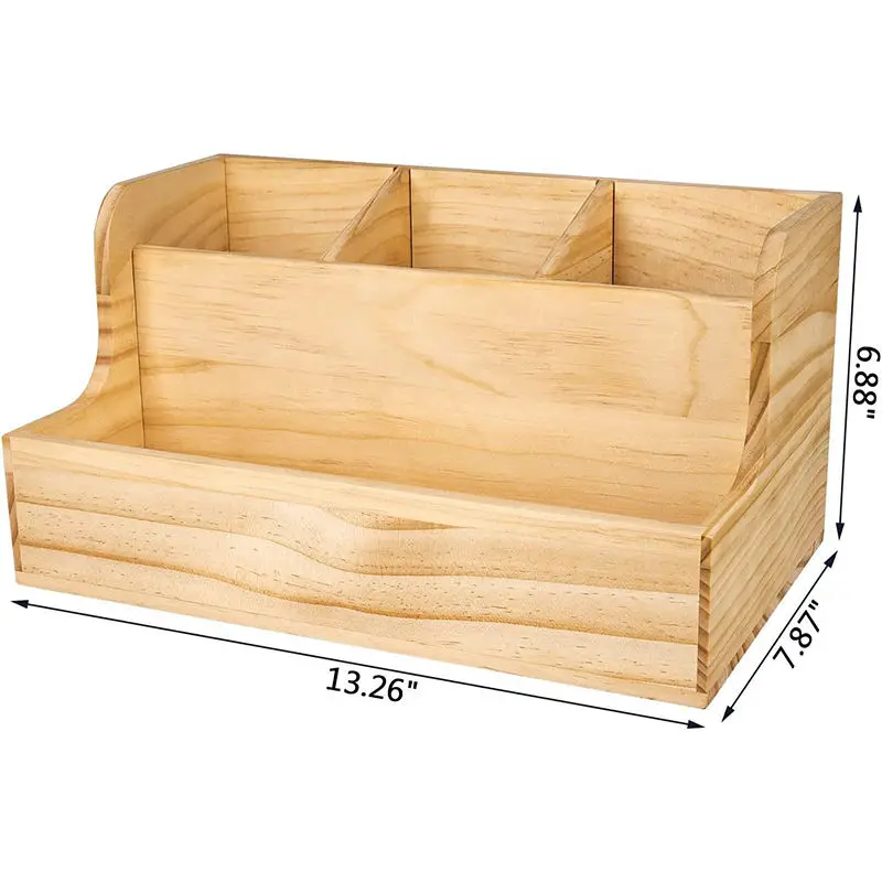 Bamboo storage box with drawer, layering arrangement of bedroom sundries storage rack Kitchen wooden spice rack,utensils shelf