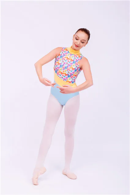 High Quality Girls  printing  ballet leotard girls gymnastics leotards