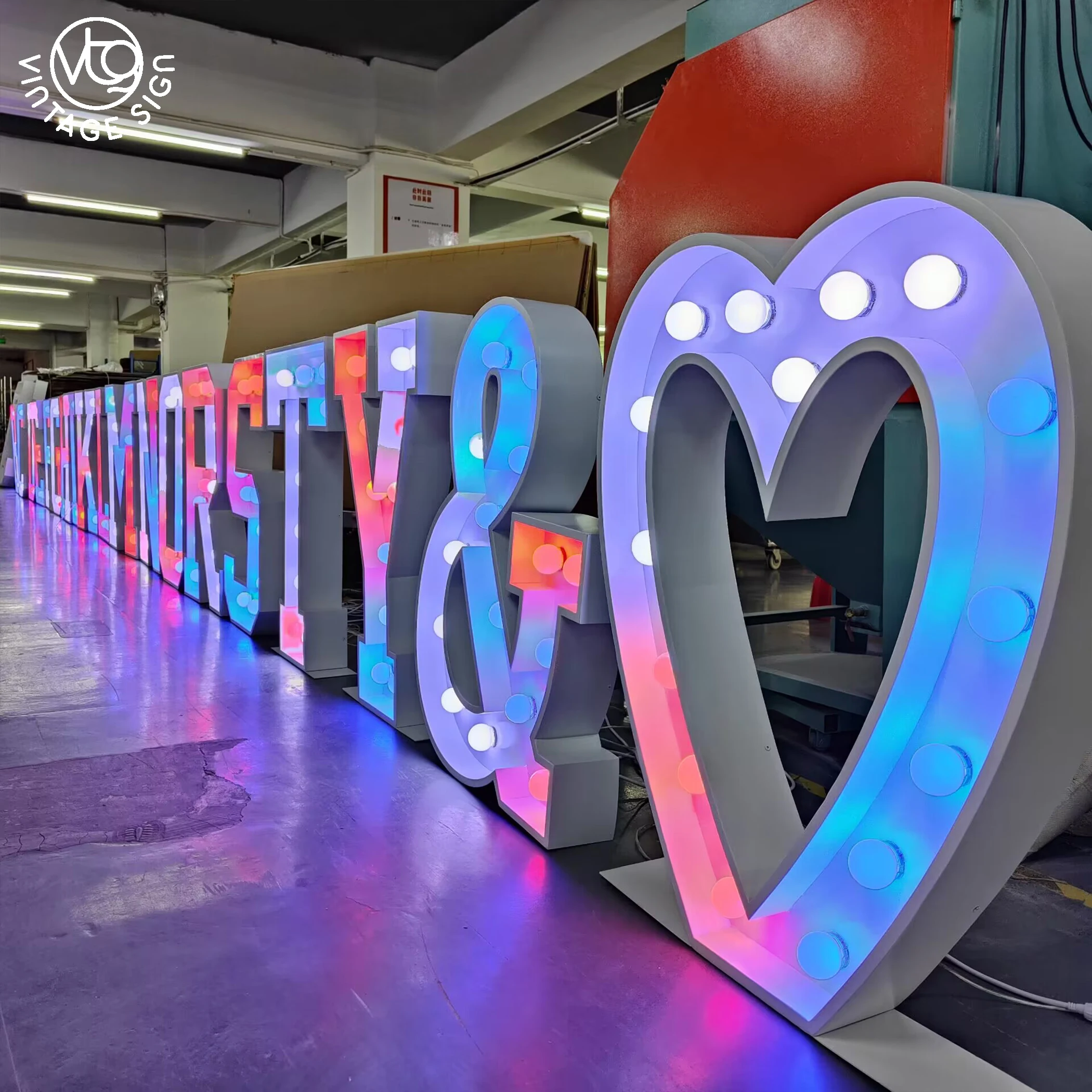 Hot Selling Wedding Love Vintage Sign Marquee 4ft Light Up Letter With Fast Delivery