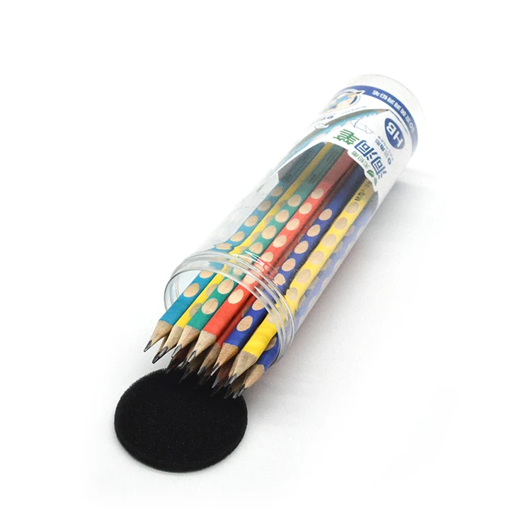 Factory Direct Sales 2b Hole Pencil 30-Pack Triangle Groove Pencil Set for Student Writing Stationery Customizable Logo