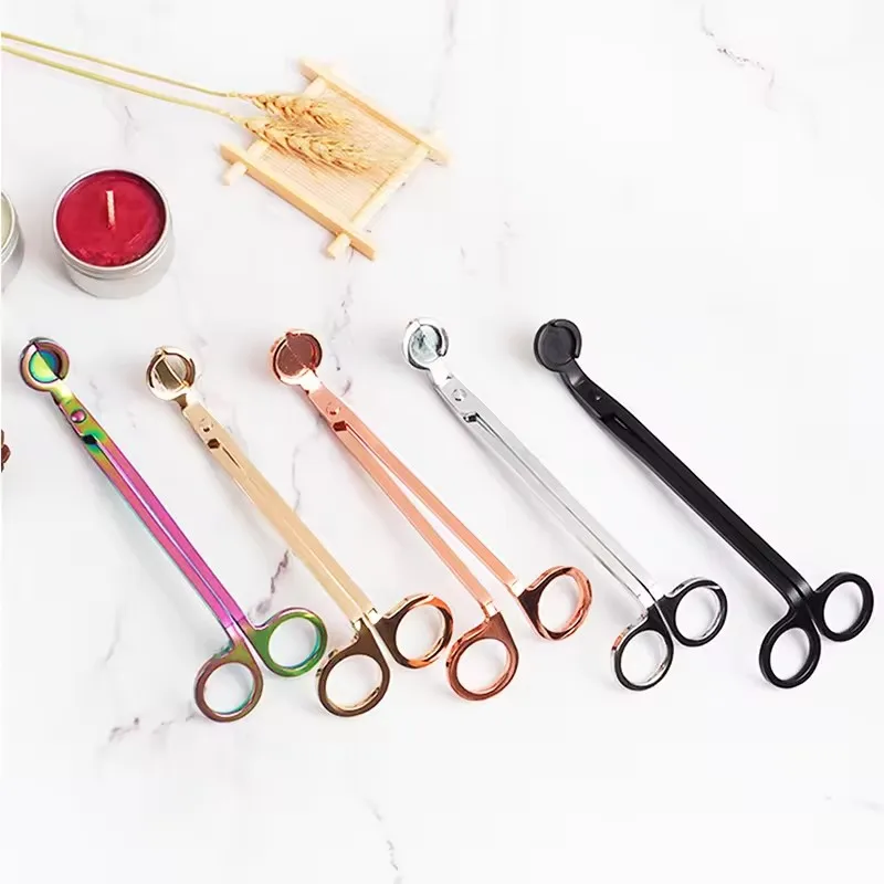Hot Sale Stainless steel Candle wick trimmer wick scissors round head candlewick cutter