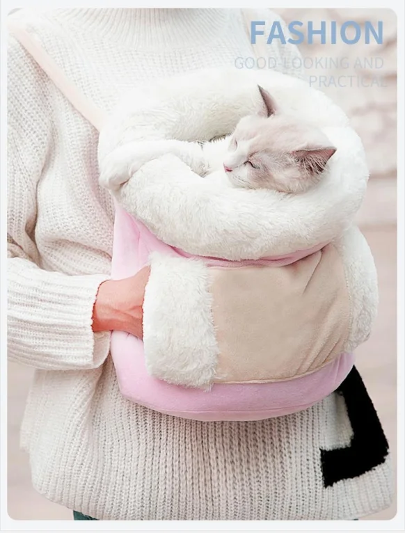 Carrier for cat,Pet cat backpack,Cat bag,Soft,Thick and Warm,winter outdoor Backpack,Handmade,limited edition,Free shipping