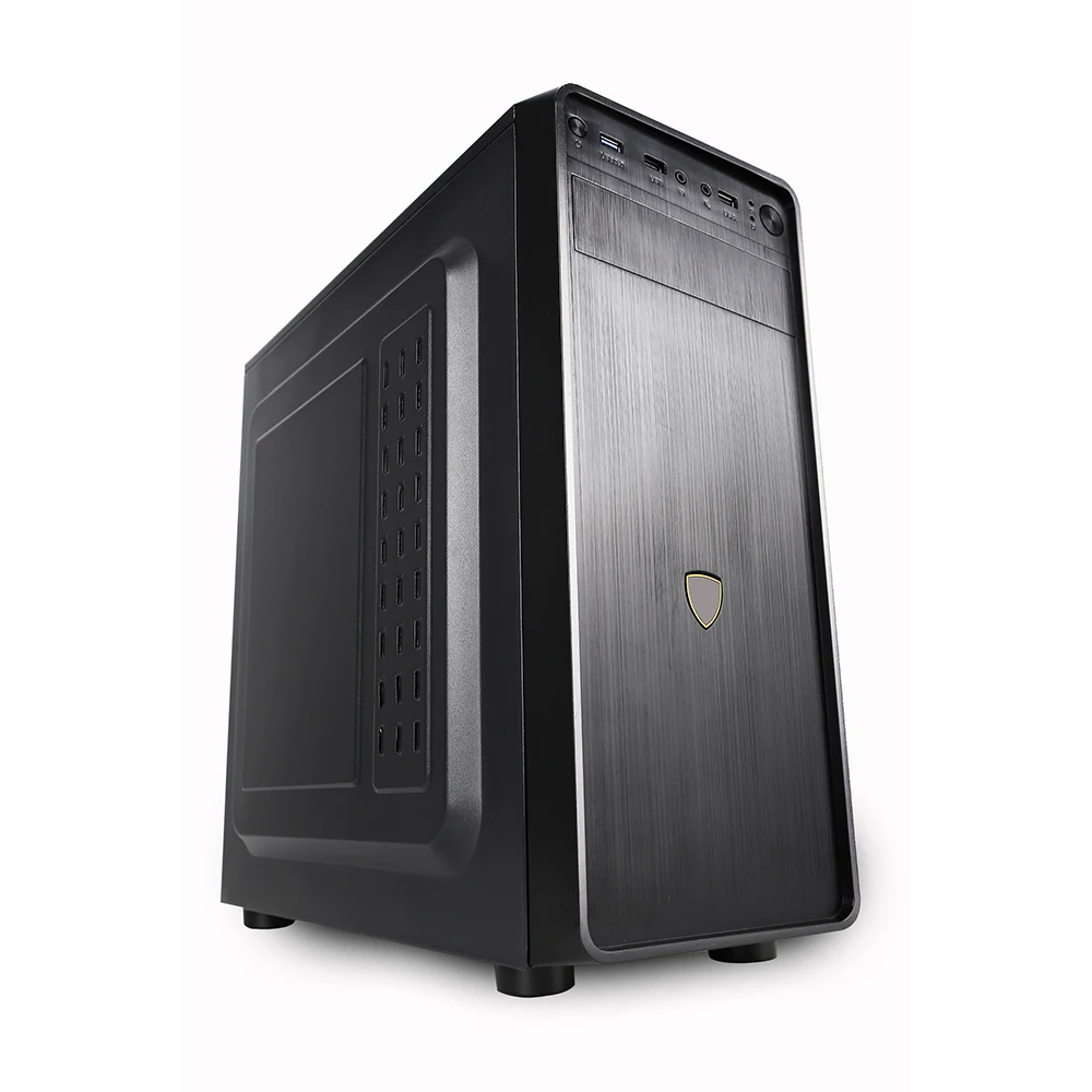 Оптовая продажа, дешевый корпус Microatx, корпус средней высоты для настольного ПК, игровой корпус для компьютера с боковой панелью, окном и аудио, передние Usb-порты
