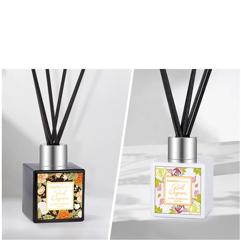 Wholesale Mini private label flower home reed diffuser with rattan sticks in bottle glass