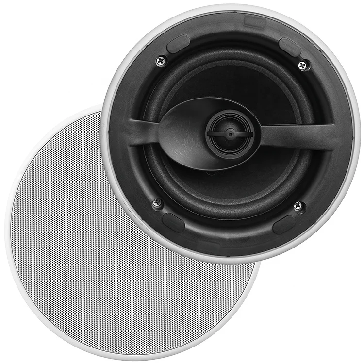 Vander CS-603A 2-way Flush Design in Ceiling Speaker With High Efficient 5 Inch White Each for Home Bath Theater Commercial