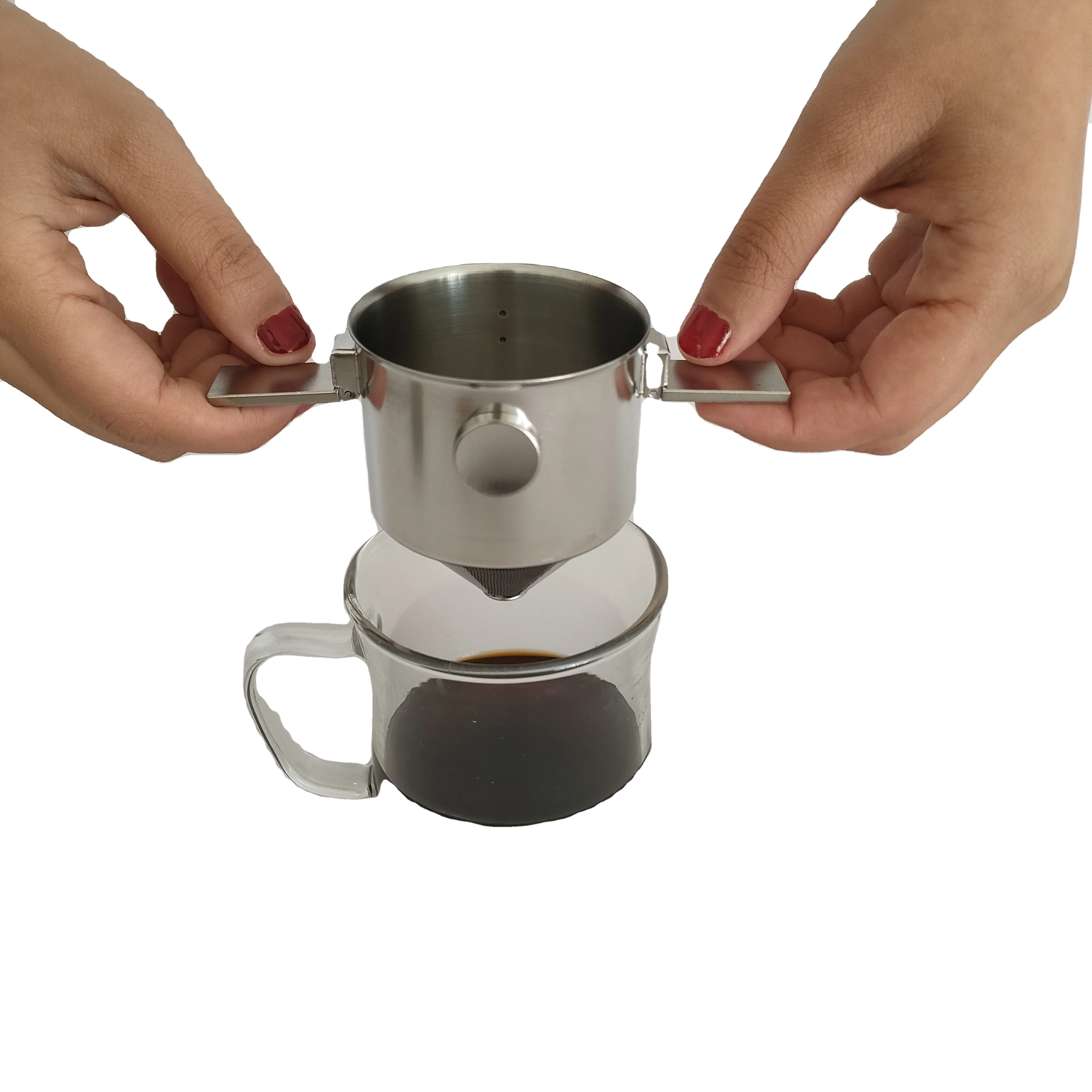 Coffee Filter Portable 304 Stainless Steel Drip Coffee Holder Reusable Infuser and Stand Coffee Dripper
