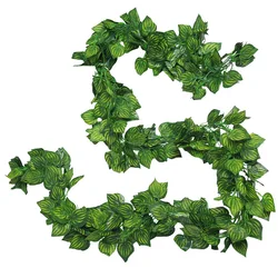 Green 100 pcs Leaf 2.3M Home Decor Artificial Ivy Leaf Garland Plants Vine Foliage Flowers Hanging Garland