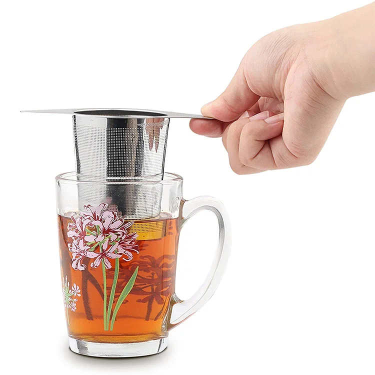 Hensin Wholesale Heat-resistant Teapots Double Handles Stainless Steel Tea Strainer Mesh Tea Infuser for Filter