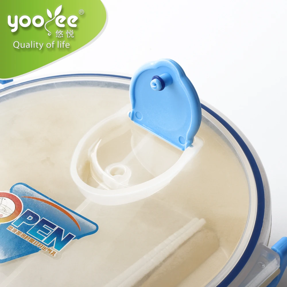 Meal Prep Containers Manufacture Food Grade Plastic Storage Boxes & Bins Round Shape Divided Lunch Box Food Packaging Easy Clean