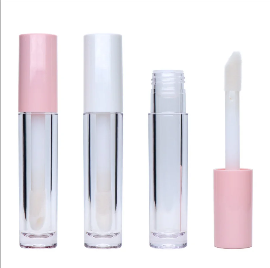 DIY Custom LOGO pink  white Big brushes  empty lip gloss tube  Rough rod lipgloss tube