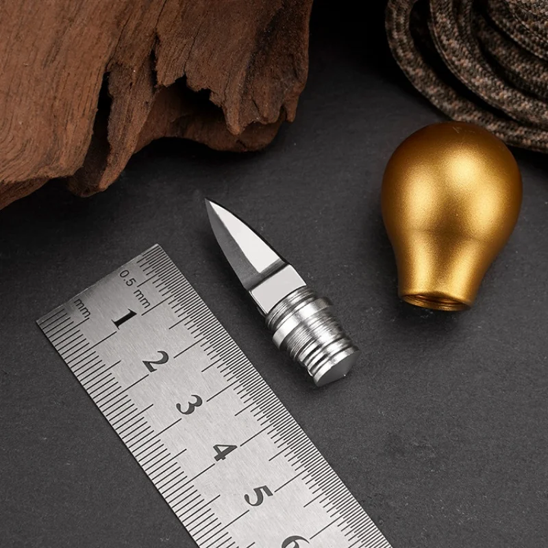 Outdoor Camping Portable Letter Opening Knife Key Hanging Buckle Pendant Small Light Bulb Knife Home Decoration Tea Knife