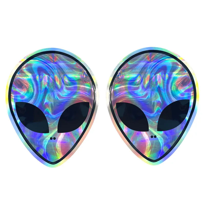 In Stock 100 PCS Custom Printed Special Shape Resealable Baggies 1 g 3.5 g Die Cut Mylar Bags Holographic