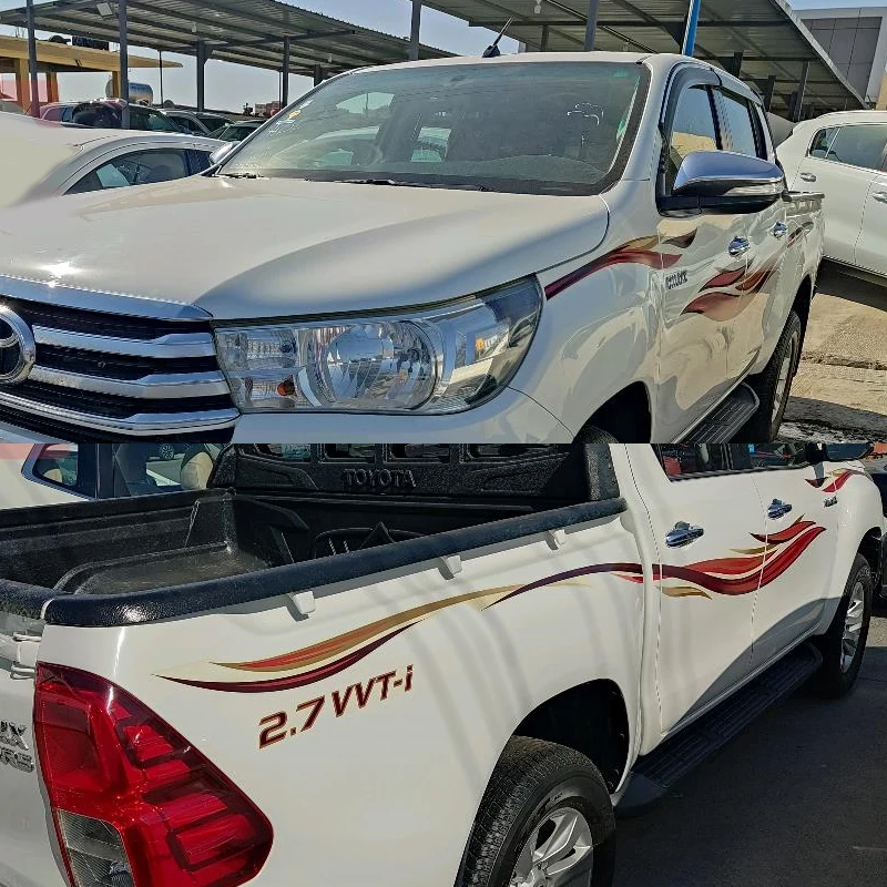 Виниловые 2023 Hilux двойная кабина 4X4 боковые наклейки для автомобилей Toyota