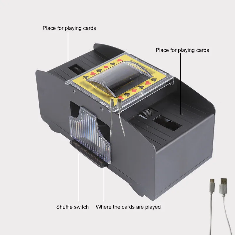 Manual /Automatic Card Shuffler Machine 2 Pairs 4 Pairs 6 Pairs USB Charging Or Battery Card Shuffle Support Custom LOGO
