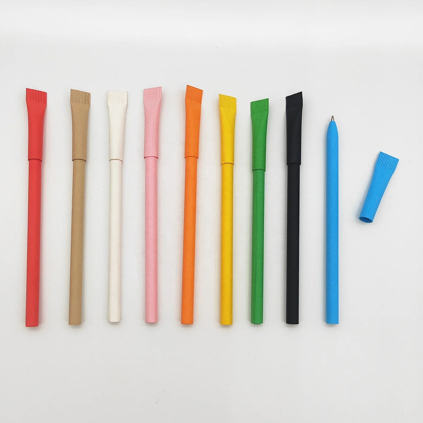 paper pens Personalize color recycled kraft paper ballpoint pen with rolling paper