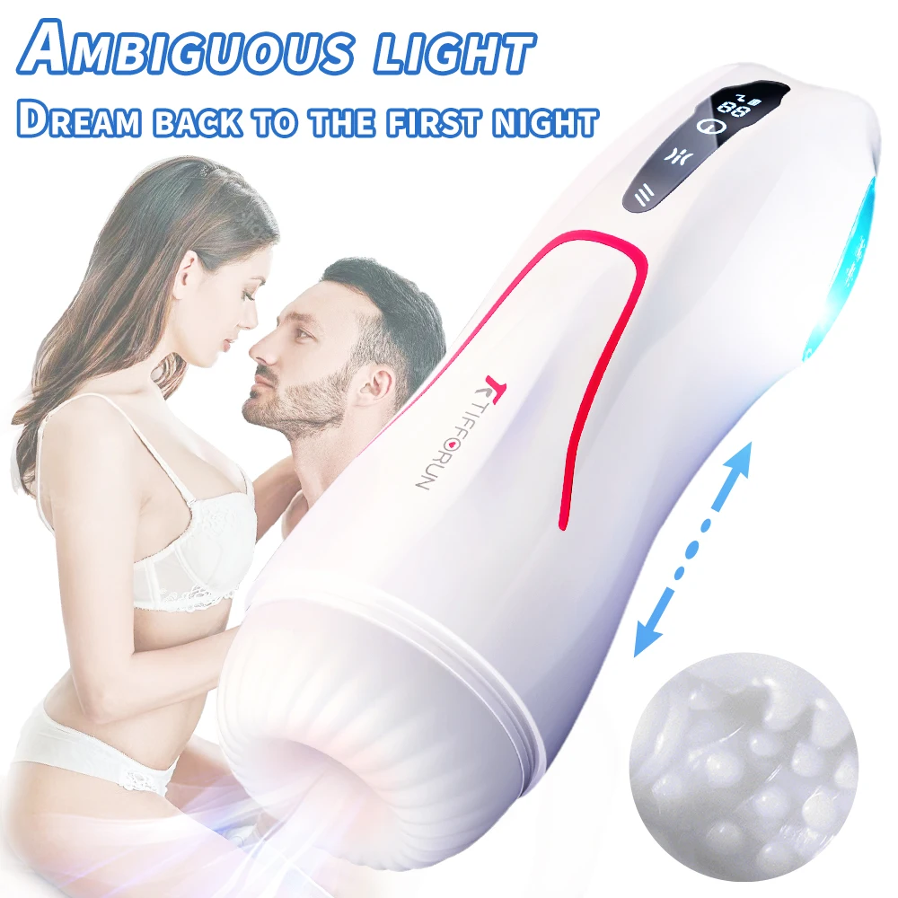 Hot Selling 7 Frequency Automatic Electric Masturbator Machine for Men Suction Vibration with Female Actress Pronunciation
