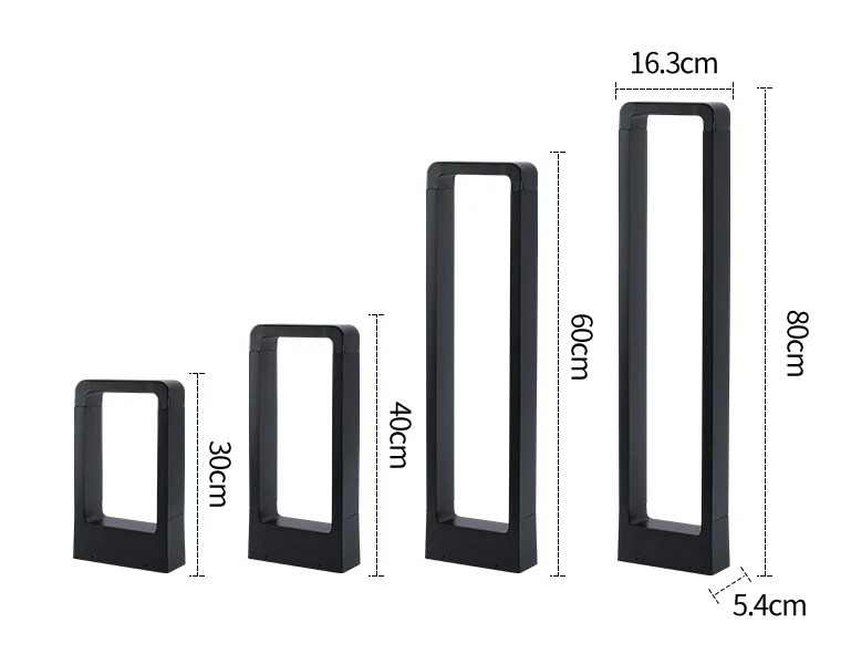 10W 60cm 80cm Waterproof Garden Light Landscape Pathway Highlight Modern LED Bollard Post Lamp