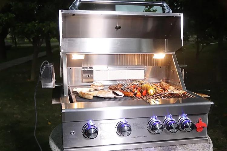 Outside Kitchen Metal Cabinets Gas BBQ Grill Barbeque Gas Grill Commercial Outdoor Kitchen 304 Stainless Steel
