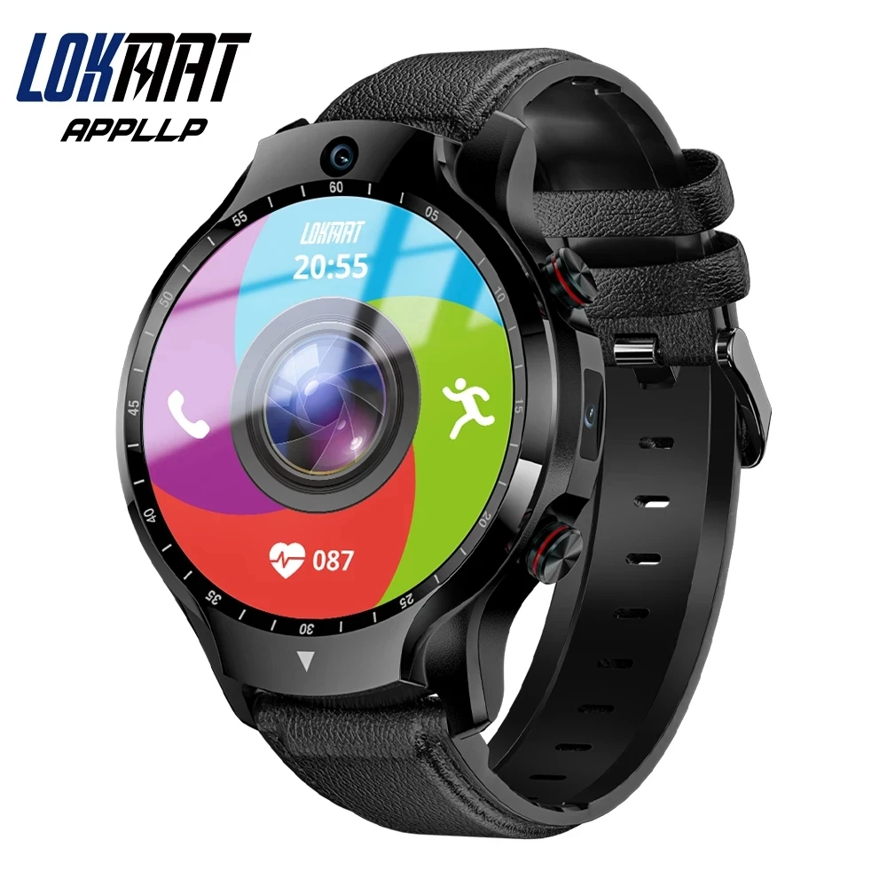 LOKMAT APPLLP 5 Android Smart Watch 4G Network Wifi GPS Relogio Inteligente Dual Camera 4G+128G Storage Watch for Men Phone